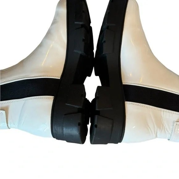 ALDO Womens White Ankle High Chunky Sole Chelsea Rain Boots Size 8 - Picture 6 of 7
